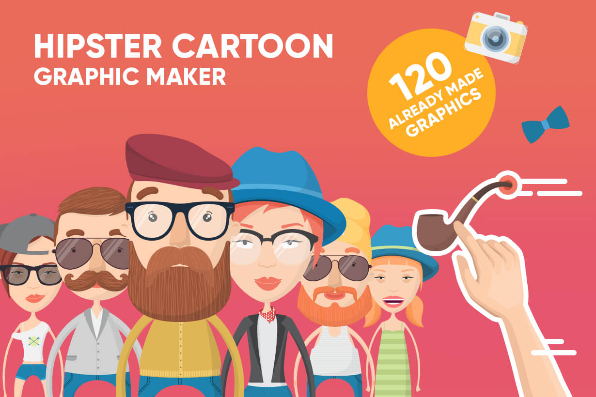 Hipster Cartoon Character Graphic Maker